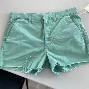 Mother teal shorts. “Shaker Prep Short Fray” size 32, NWT